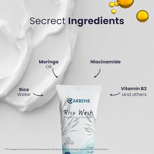 Rice Water Foaming Face Wash with Niacinamide | Hydrating & Even Tone | Korean Glass Skin Effect | For All Skin Types - 100ML