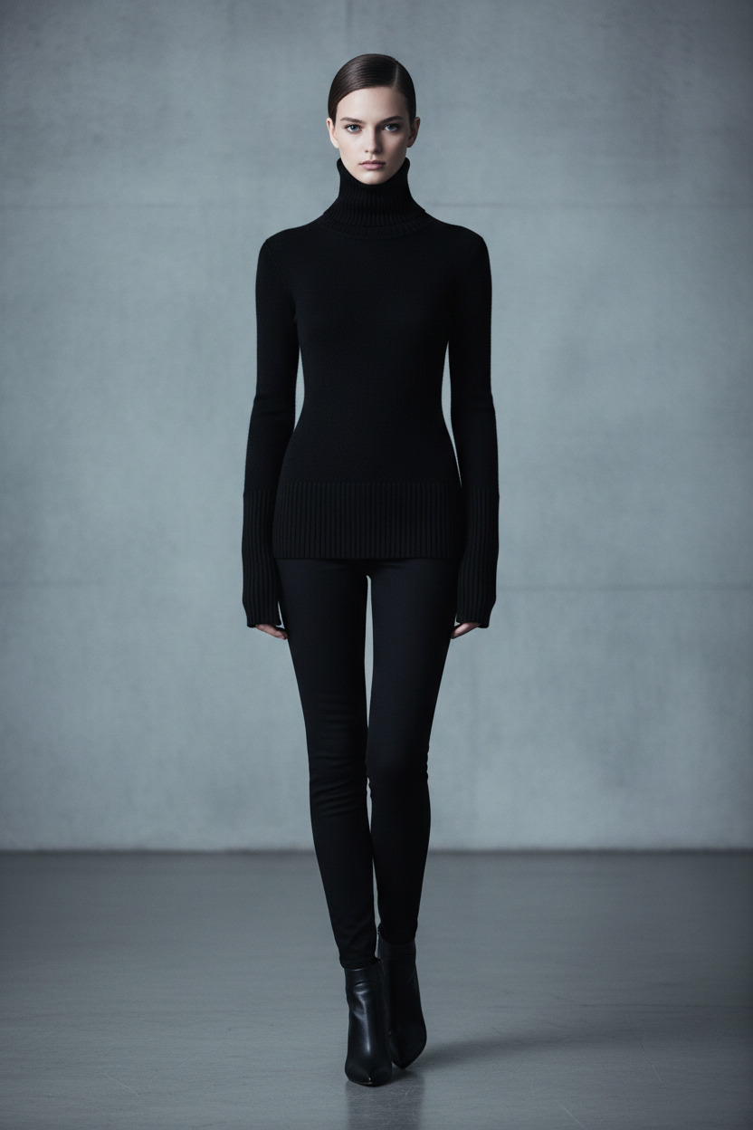 Wool Turtleneck – Black