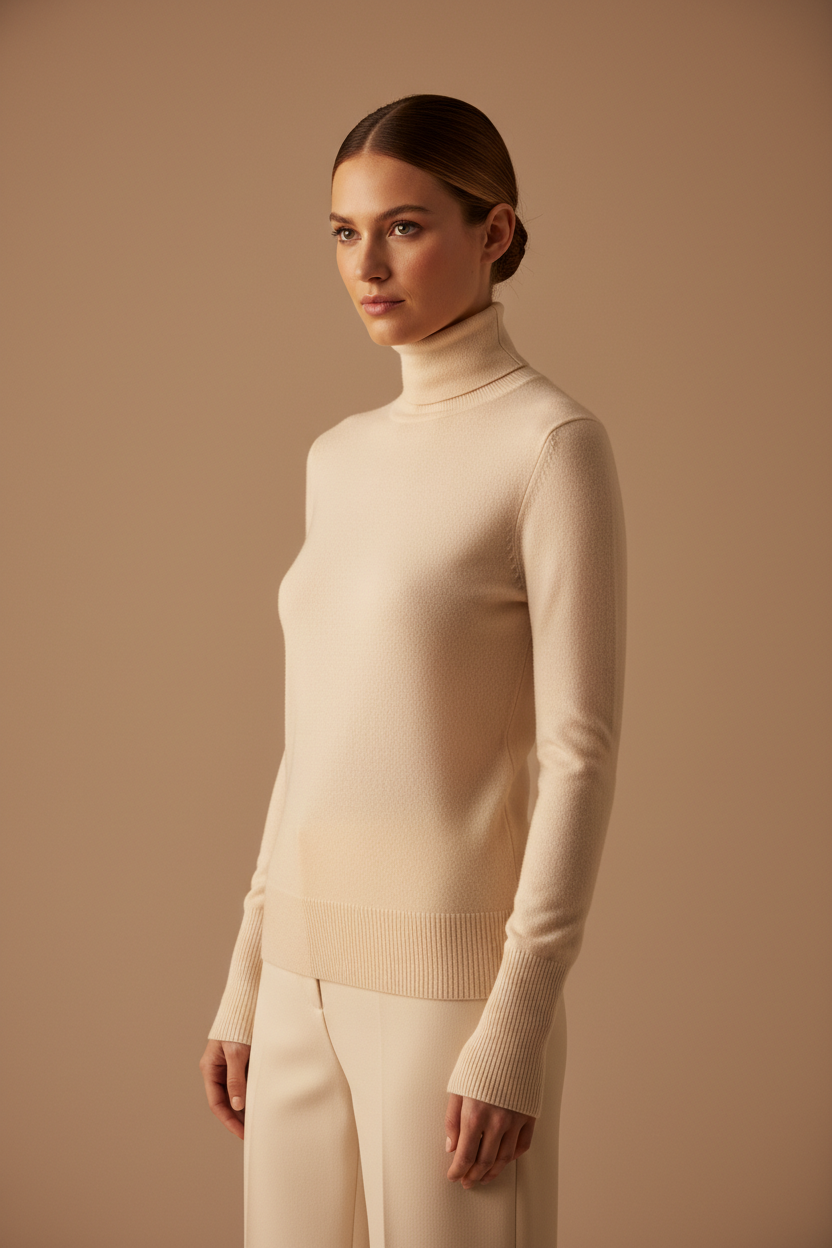 Wool Turtleneck – Cream