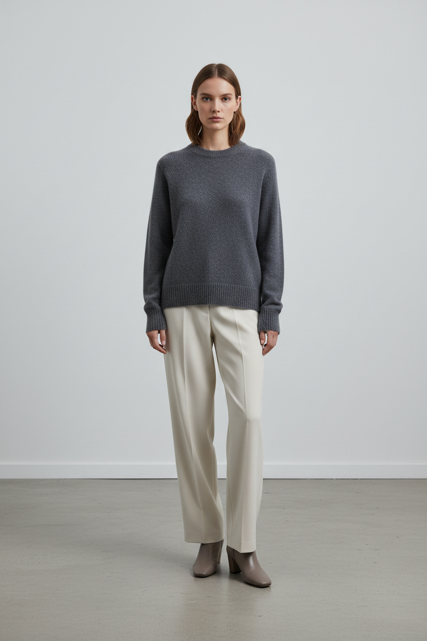 Cashmere Crew – Charcoal