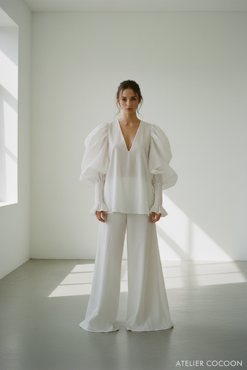 Puff Sleeve Blouse – White