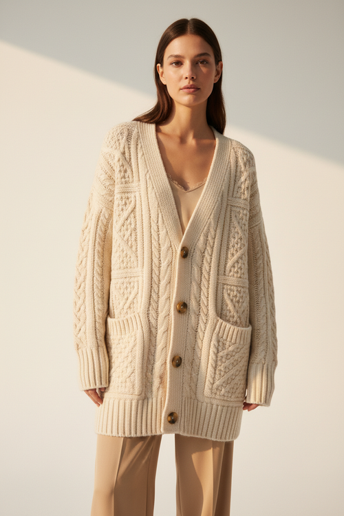 Cable Cardigan – Cream