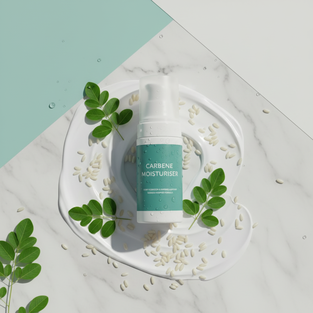 Carbene Moisturiser – ingredient flatlay