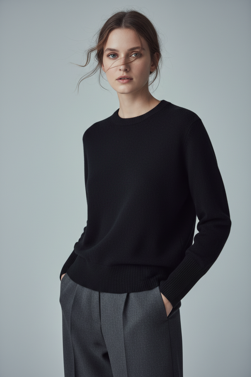Cashmere Crew – Black